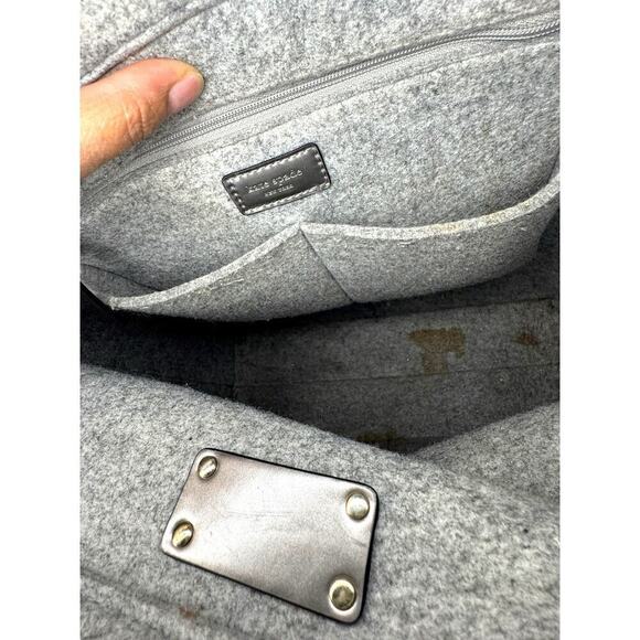 Handbag Quinn Purse Frosted Felt Heather Grey Glitter Tote Bag KS
